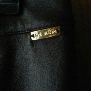 St. John brown leather pants